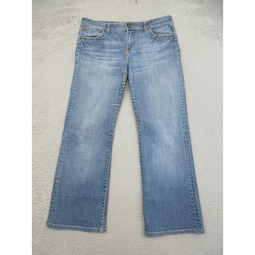 KUT from the Kloth Y2K Jeans Women 12 Blue Straight Leg Western Boho Mid Rise